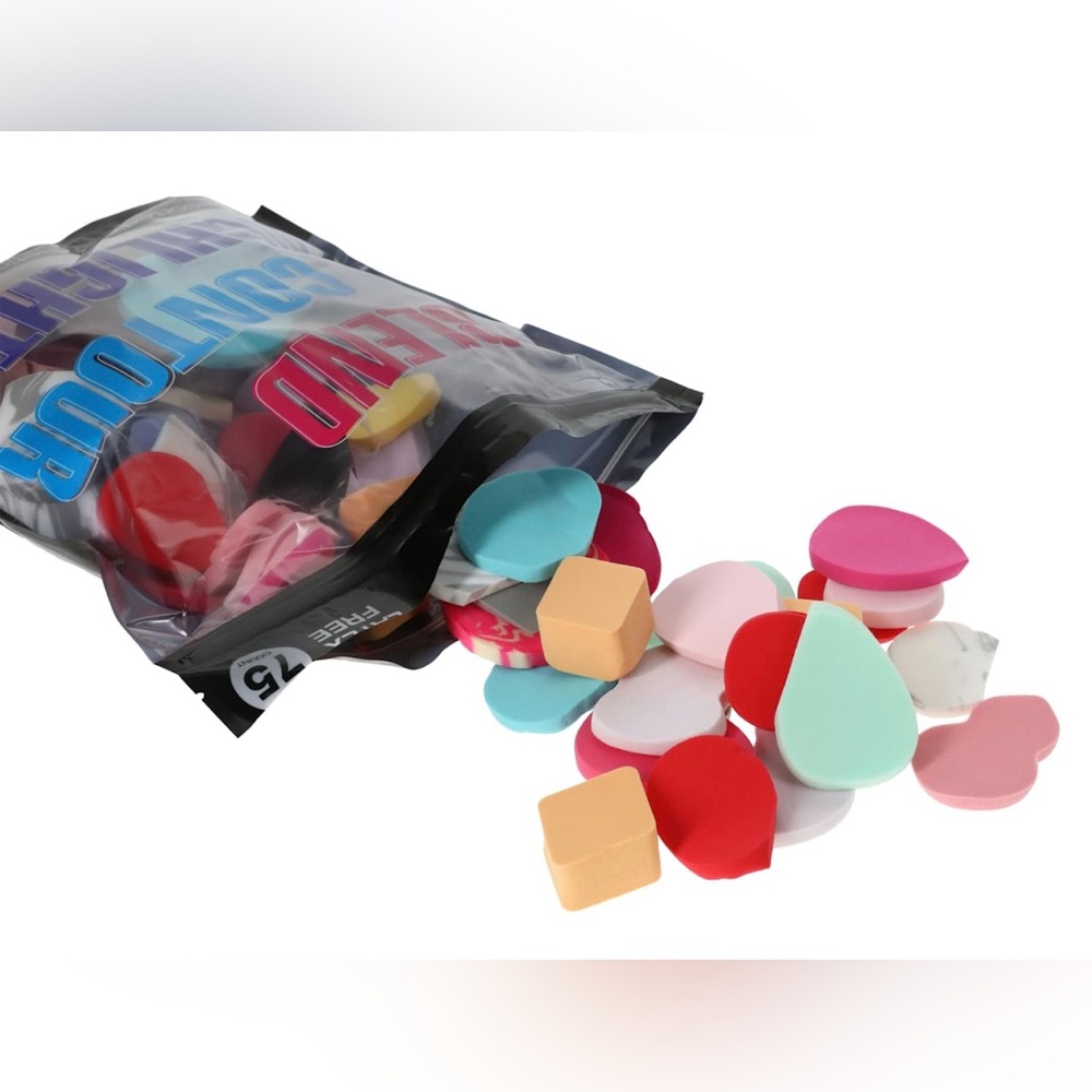 75-Count Assorted Latex-Free Makeup Sponges - Blend, Contour, and Highlight